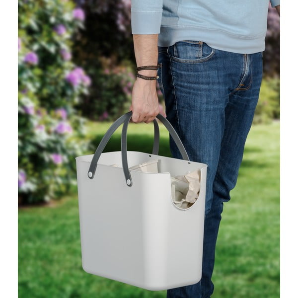 Bidone per rifiuti in plastica riciclata da 25 l Albula - Rotho-image-1