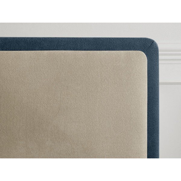 Letto matrimoniale imbottito blu/beige imbottito con rete inclusa 180x200 cm Mara – Bobochic Paris-image-2
