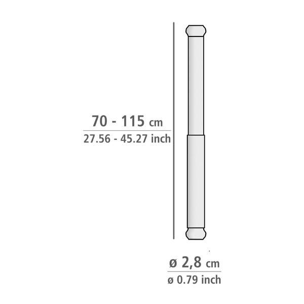 Asta da bagno telescopica nera, lunghezza 70-115 cm Luz - Wenko-image-3