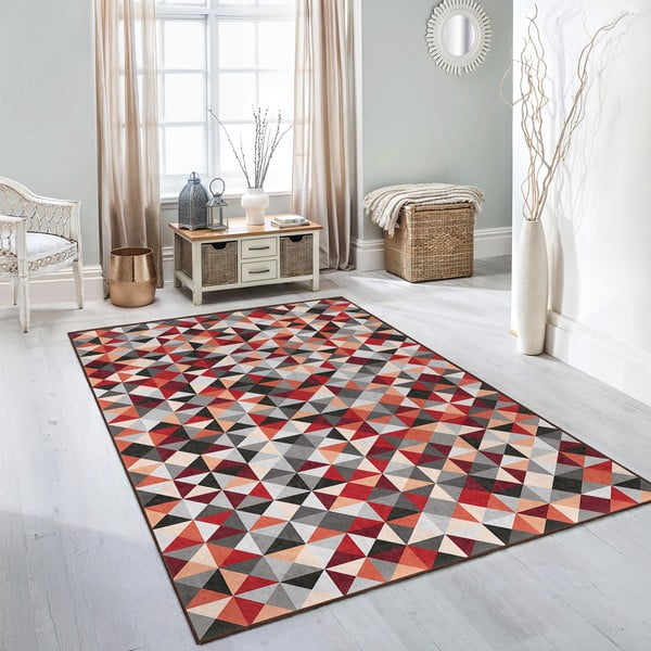 Tappeto rosso/grigio lavabile 120x180 cm Ignite – Mila Home-image-1