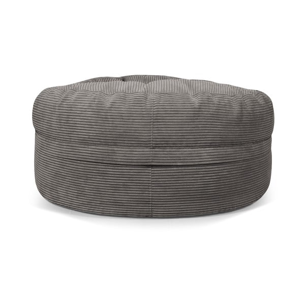 Puof a sacco grigio scuro con rivestimento in velluto a coste Roll 105 – SLOWDOWN-image-4