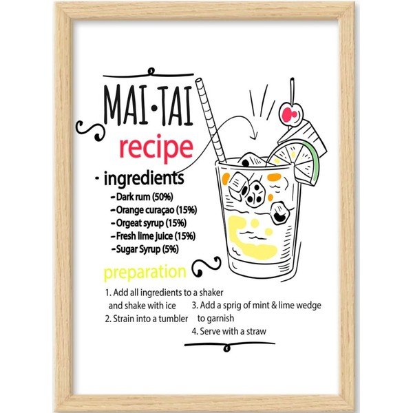 Poster in cornice 40x55 cm Mai Tai - Wallity
