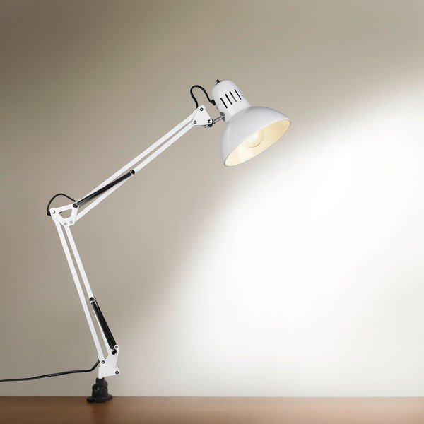 Lampada da tavolo bianca con struttura flessibile/con clip (altezza totale 73,5 cm) Tajo – Trio-image-4