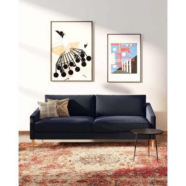 Divano in velluto blu scuro 200 cm Karoto - Ame Yens-image-1