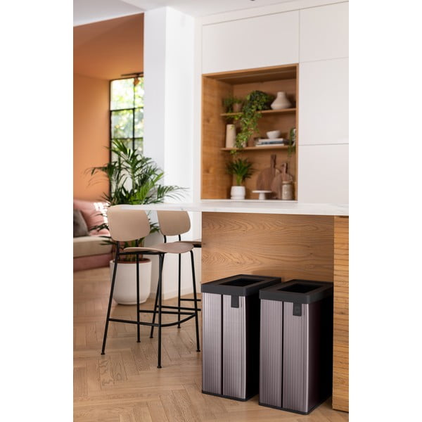 Cestino per la spazzatura in plastica riciclata rosa opaco 54 l Verto Recycle - Curver-image-3