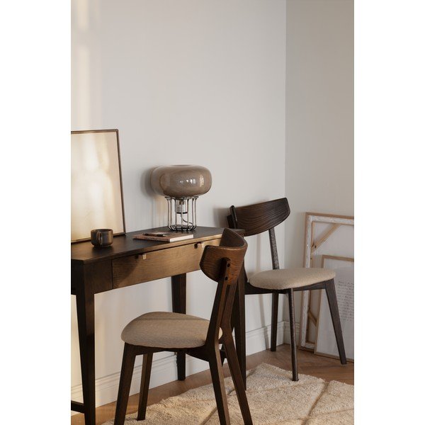 Tavolo consolle colore naturale scuro in rovere massiccio 40x100 cm Confetti – Rowico-image-1