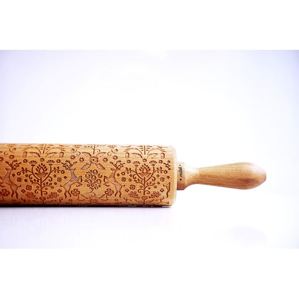 Rullo per pasta in legno goffrato Folk Animals - Valek-image-1