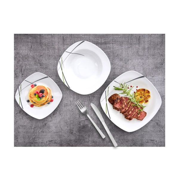 Set di piatti in porcellana da 18 pezzi Verde - Orion-image-3