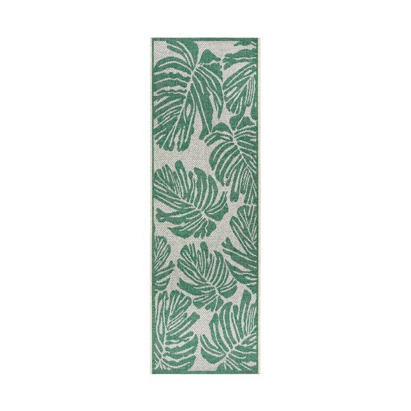 Runner da esterno verde e beige , 70 x 200 cm Monstera - NORTHRUGS