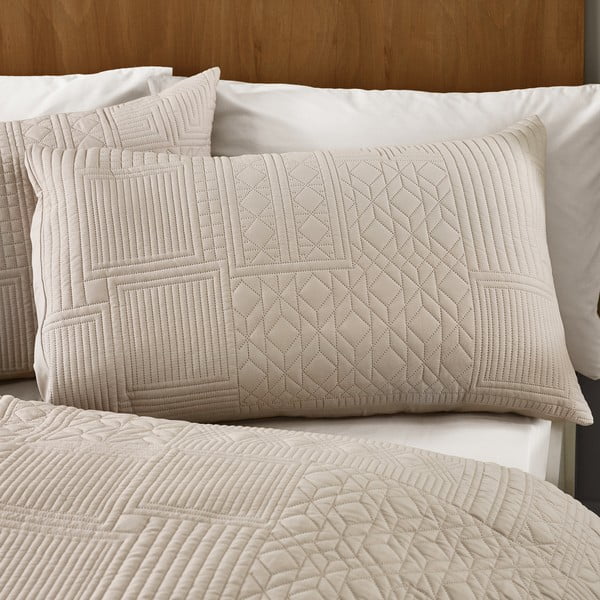 Set copripiumino e federa beige per letto singolo 135x200 cm Folkstone Geo – Catherine Lansfield-image-2
