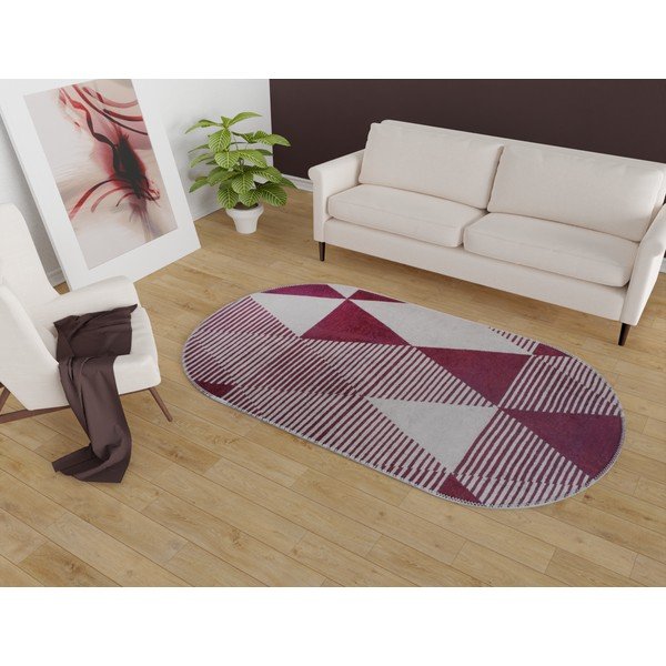 Tappeto lavabile bordeaux 120x180 cm Oval - Vitaus-image-1