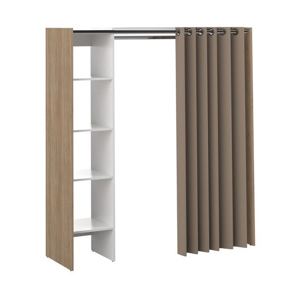 Armadio bianco-marrone in rovere 160x182 cm Tom - TemaHome-image-2