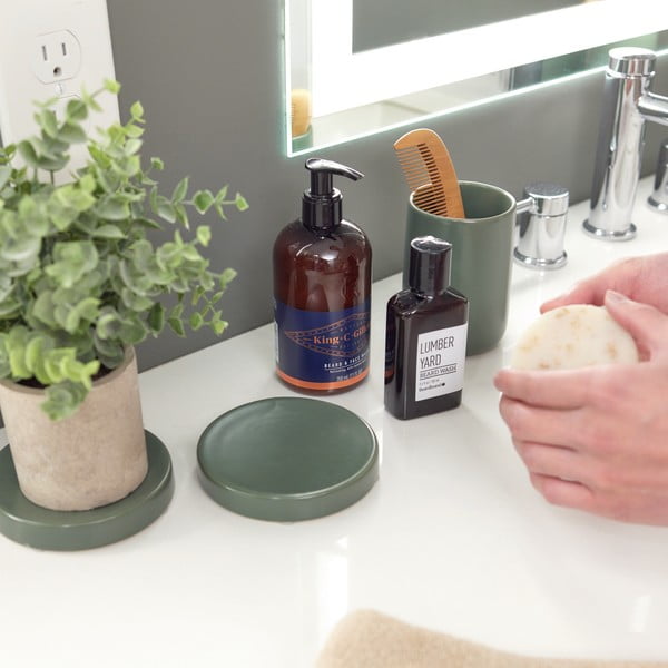 Portasapone in ceramica verde Eco Vanity - iDesign-image-2