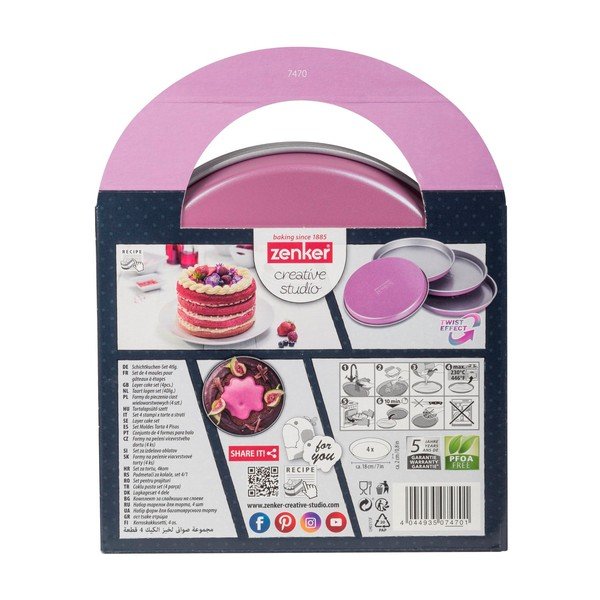 Set di 4 tortiere Creative rosa, ø 17 cm Creative Studio - Zenker-image-3