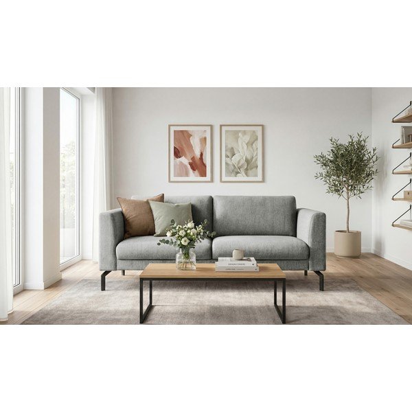 Divano grigio chiaro 165 cm Gomero - Scandic-image-1