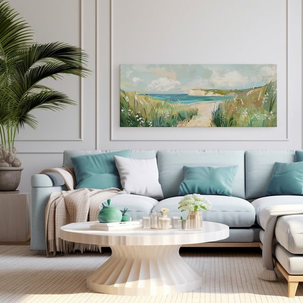 Dipinto 60x150 cm Gouache Sea – Styler-image-2