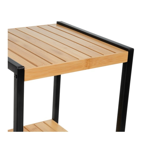 Scaffale nero e color legno naturale in bambù 30x70 cm - Casa Selección-image-3