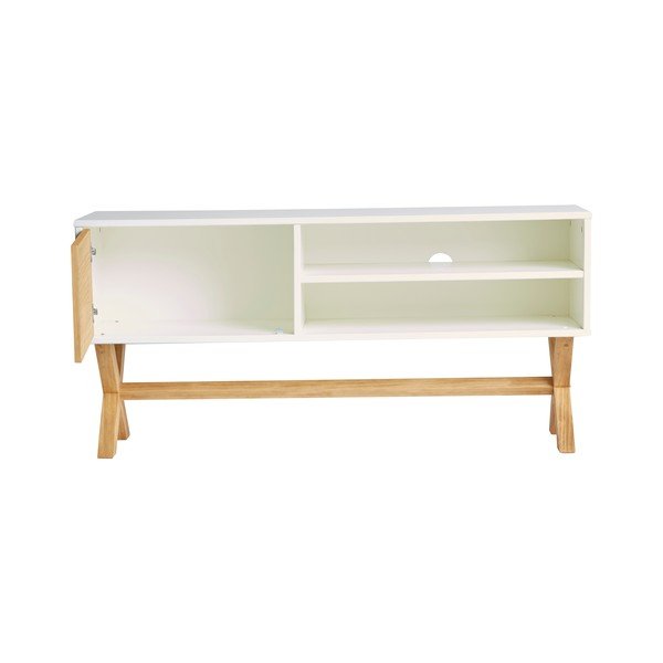 Tavolo TV bianco Leidi, 110 x 52 cm - Marckeric-image-4