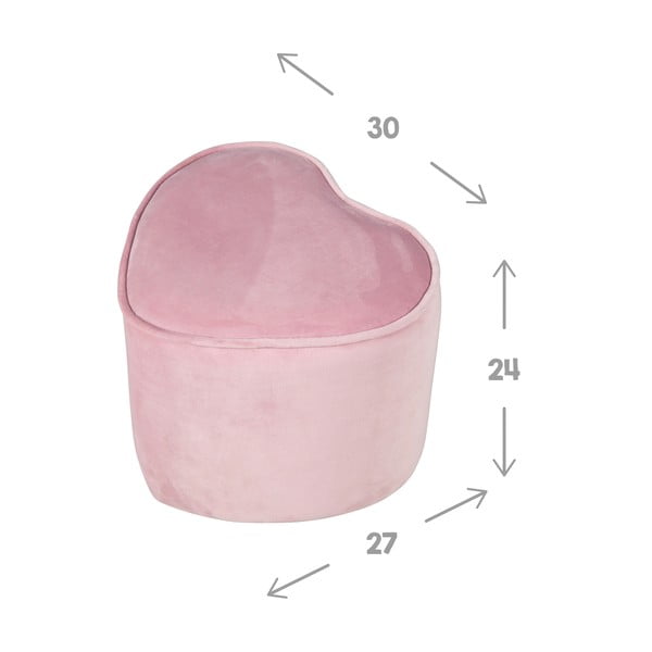 Pouf per bambini in velluto rosa chiaro Lil Sofa - Roba-image-3