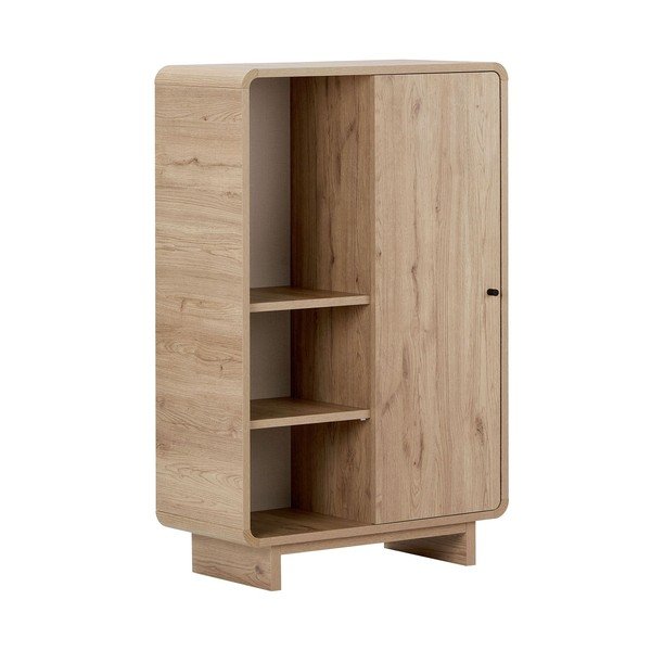 Armadietto colore naturale chiaro con effetto rovere 70x110x34 cm Torina – Nordure