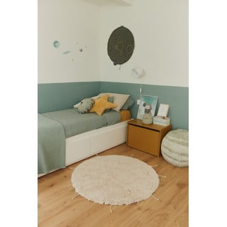 Tappeto rotondo in cotone lavabile a mano color crema ø 100 cm Moon Multishape - Lorena Canals