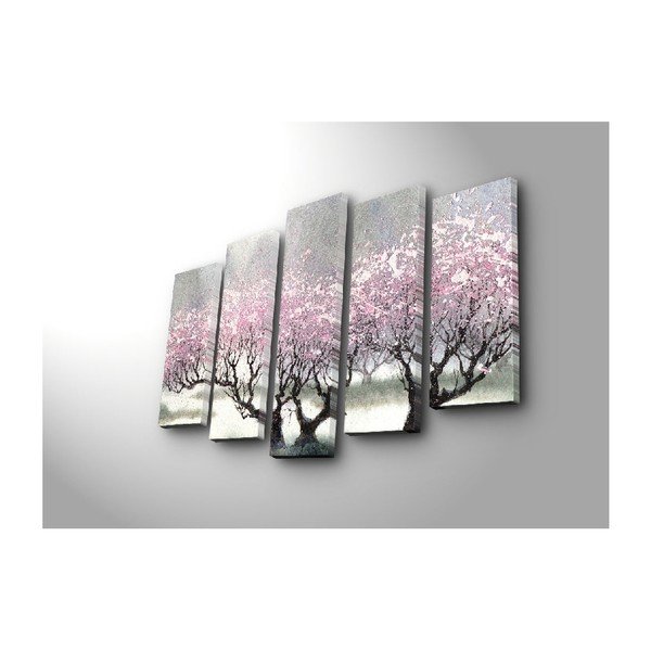 Quadro in 5 parti su tela Fiore di ciliegio - Wallity-image-3