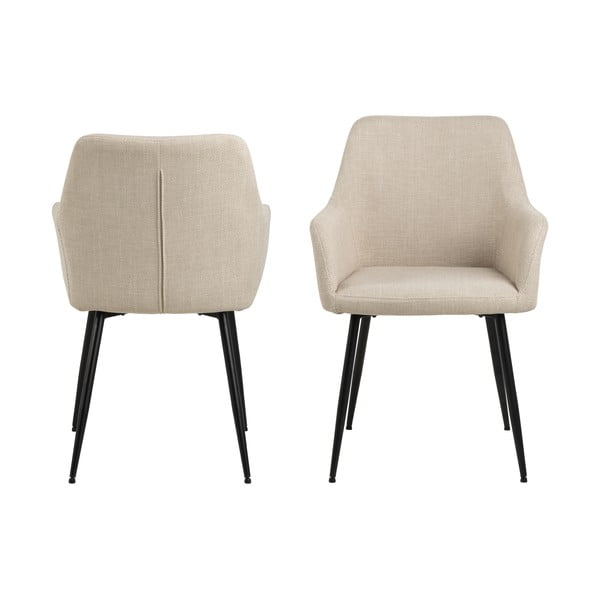 Set di sedie da pranzo beige in imbottito con braccioli 2 pz Lizzy – Actona-image-2
