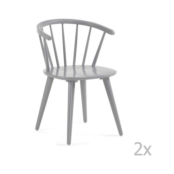 Set di 2 sedie da pranzo grigie Krise - La Forma