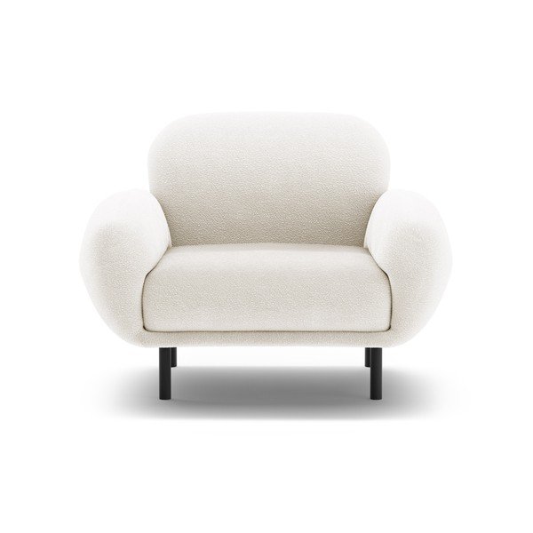 Poltrona bianca con rivestimento in bouclé Poppy – Micadoni -image-1