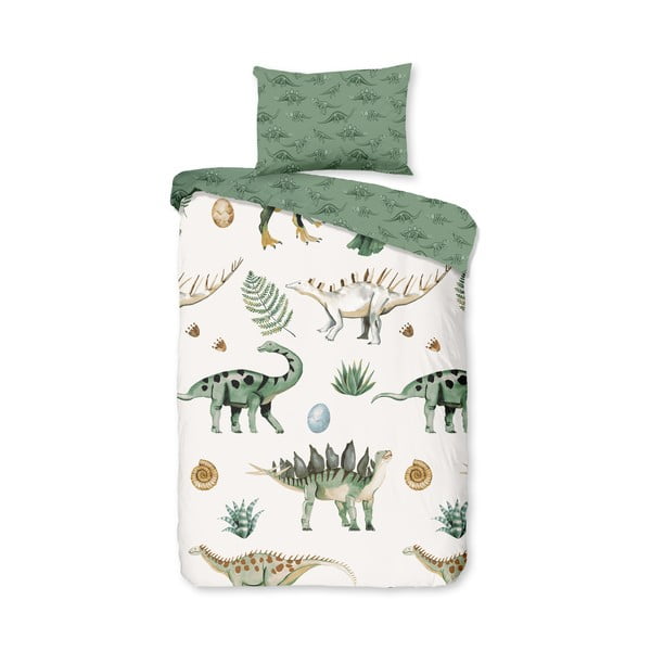 Set copripiumino e federa da bambini verde/beige in cotone per culla 100x135 cm Gabi – Good Morning