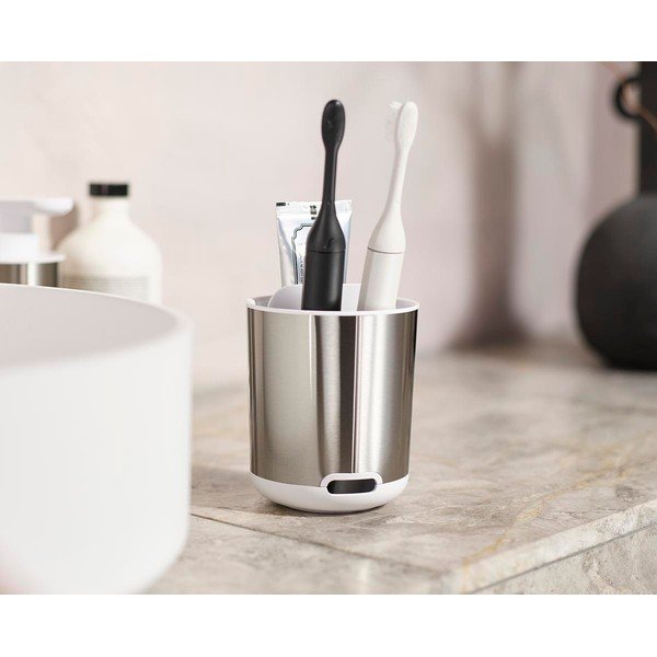 Portaspazzolino argentato in acciaio inox Duo Steel – Joseph Joseph-image-2