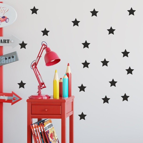Set di adesivi neri sulla parete Star - North Carolina Scandinavian Home Decors