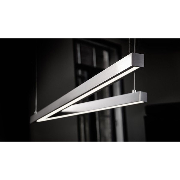 Apparecchio a sospensione LED grigio con controllo vocale/app mobile con paralume in metallo Cicanto - CINQUE-image-2