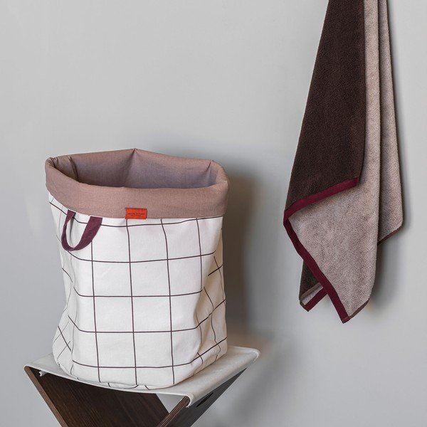 Cesta per il bucato color crema in tessuto 5 l Mesh – Mette Ditmer Denmark-image-1