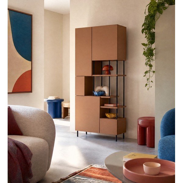 Libreria color mattone 84x175 cm Perla - Marckeric-image-1