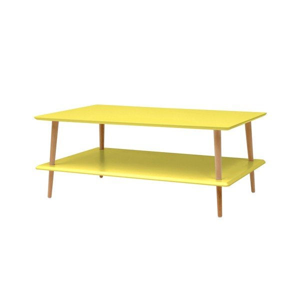 Tavolino giallo con base ribassata KORO - Ragaba