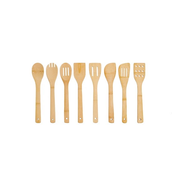 Set di utensili da cucina in bambù 8 pezzi con supporto - Bonami Essentials-image-2