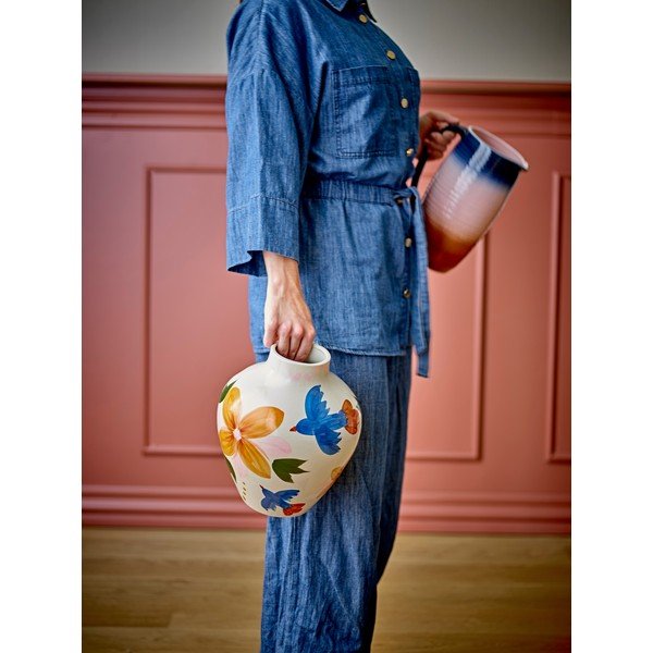 Vaso in gres dipinto a mano (altezza totale 27 cm) Maricala – Bloomingville-image-3