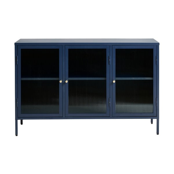Vetrina in metallo blu Bronco, altezza 85 cm - Unique Furniture
