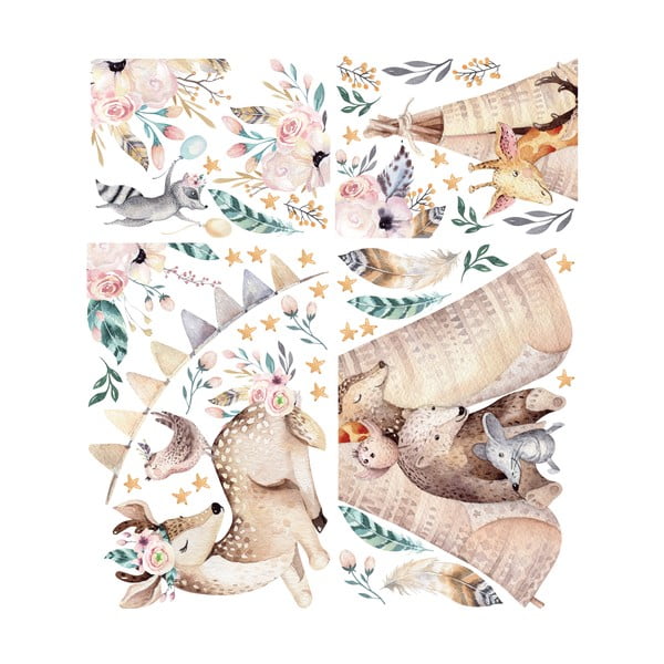 Adesivi murali per bambini Conigli del bosco - Ambiance-image-3