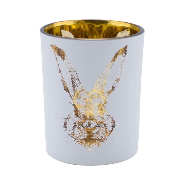 Portacandele in vetro bianco Bunny - Ego Dekor