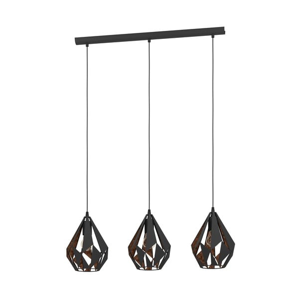 Lampadario nero con paralume in metallo CARLTON 1 – EGLO