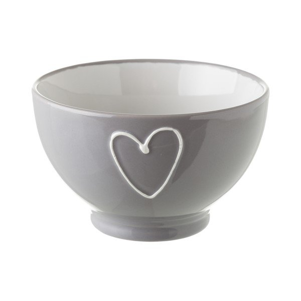 Šedá keramická miska Unimasa Heart, 580 ml