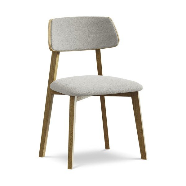 Sedia da pranzo grigio chiaro in legno massiccio Niu – Makamii