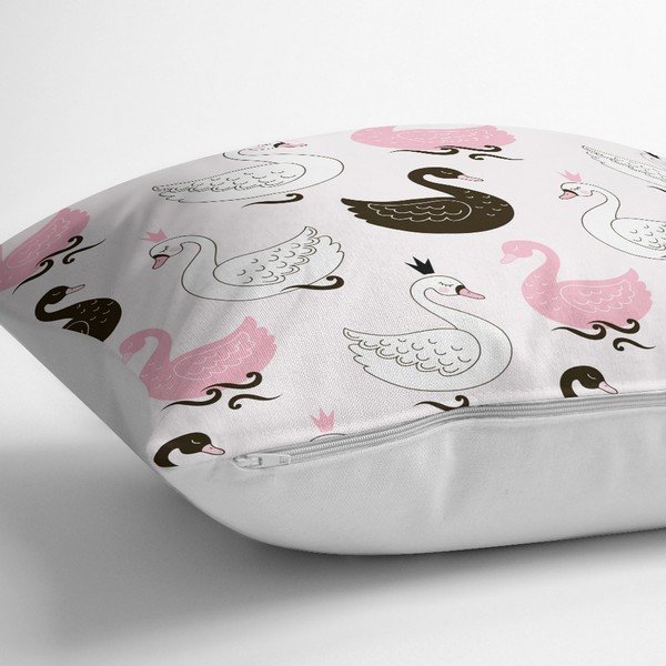 Federa in misto cotone con sfondo rosa Animali gentili, 45 x 45 cm - Minimalist Cushion Covers-image-2