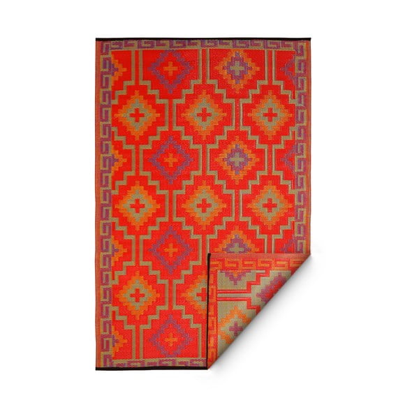 Tappeto da esterno bifacciale in plastica riciclata Orange & Violet, 120 x 180 cm Lhasa - Fab Hab-image-2