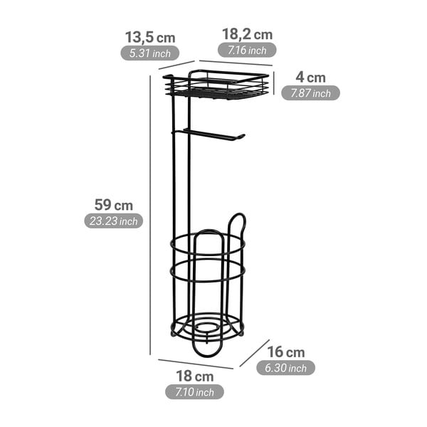 Porta carta igienica nero opaco in acciaio – Wenko-image-4