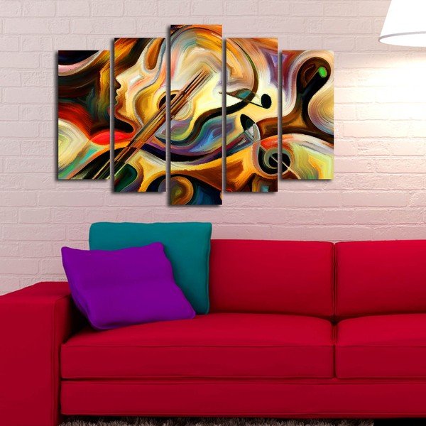 Quadro multiplo Musica astratta, 105 x 70 cm - Wallity-image-3