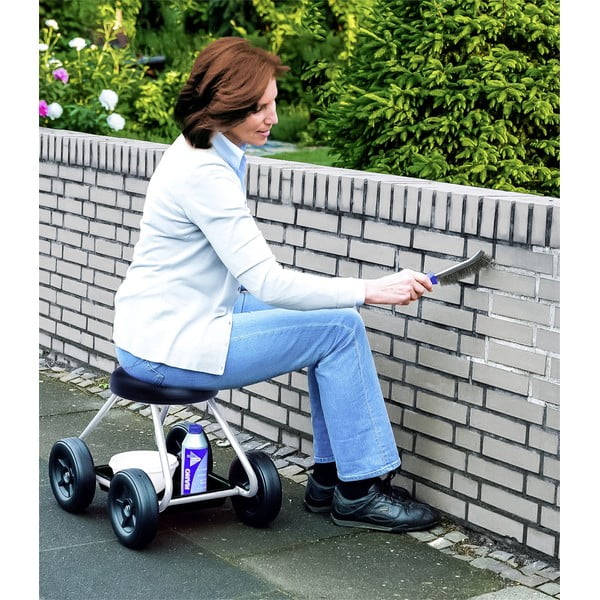 Sgabello da giardino nero e grigio Secura - Maximex-image-1