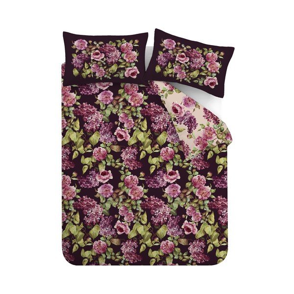 Biancheria da letto viola in cotone per letto singolo 135x200 cm Pia Floral – RHS